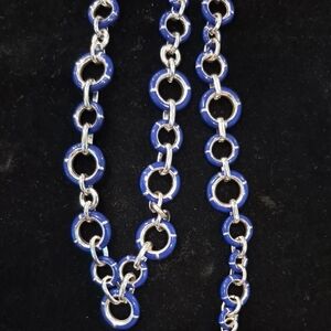Blue and Silver Chain Necklace